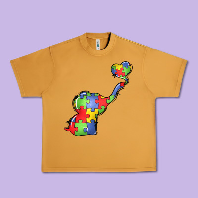 Autism Awareness Elephant Urban Heavy Tee Designed By Lillyallendesigns