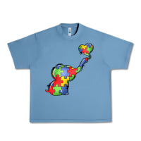 Pebble Blue autism awareness elephant Urban Heavy Tee - LillyAllenDesigns