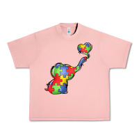 Salmon autism awareness elephant Urban Heavy Tee - LillyAllenDesigns