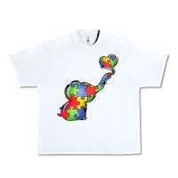 White autism awareness elephant Urban Heavy Tee - LillyAllenDesigns