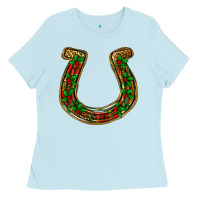 Baby Blue Christmas Horseshoe Ladies Tee - Jasminsmagicworld