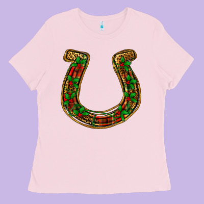Christmas Horseshoe Ladies Tee Designed By Jasminsmagicworld
