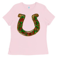 Bubblegum Pink Christmas Horseshoe Ladies Tee - Jasminsmagicworld