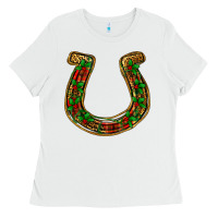 White Christmas Horseshoe Ladies Tee - Jasminsmagicworld