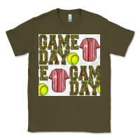 Army Green softball uniform game day seamless pattern Classic Tee - BundleAndBundleShop