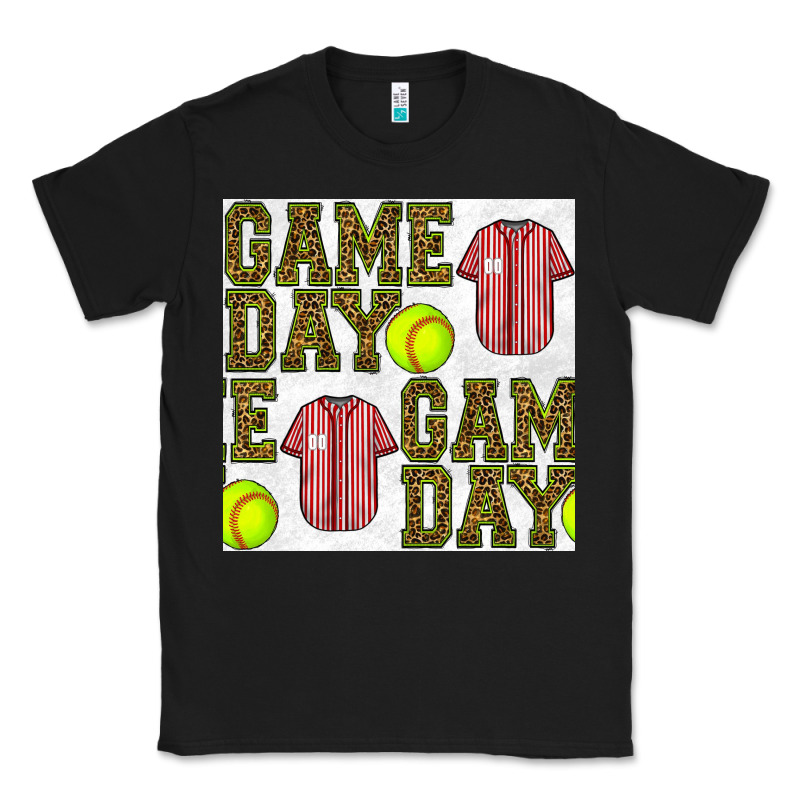 Softball Uniform Game Day Seamless Pattern Classic Tee by BundleAndBundleShop | Teevron