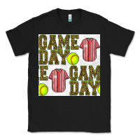 Black softball uniform game day seamless pattern Classic Tee - BundleAndBundleShop