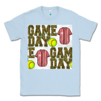 Dusty Blue softball uniform game day seamless pattern Classic Tee - BundleAndBundleShop