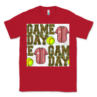 Red softball uniform game day seamless pattern Classic Tee - BundleAndBundleShop
