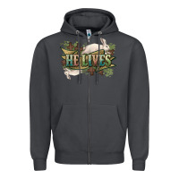 Smoke He lives Easter Day Zipper Hoodie - HowdyJamesFarm