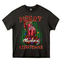 Asphalt merry clucking christmas rooster Heavy Core Tee - BarkalooDesign