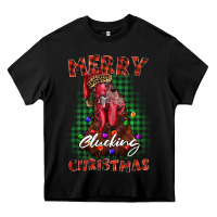 Black merry clucking christmas rooster Heavy Core Tee - BarkalooDesign