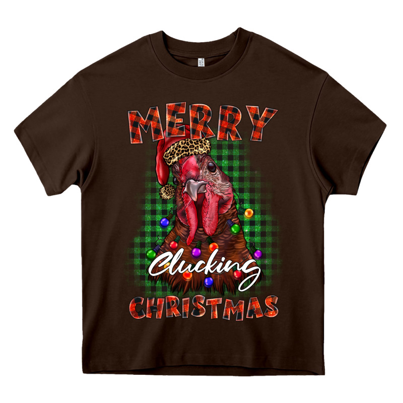 Merry Clucking Christmas Rooster Heavy Core Tee by BarkalooDesign | Teevron
