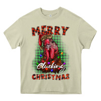 Mossy merry clucking christmas rooster Heavy Core Tee - BarkalooDesign