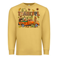 Antique Gold it's thankful y'all with truck bbs Premium Sweatshirt - BundleAndBundleShop