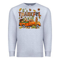 Heather Grey it's thankful y'all with truck bbs Premium Sweatshirt - BundleAndBundleShop