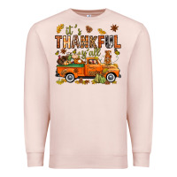 Pale Pink it's thankful y'all with truck bbs Premium Sweatshirt - BundleAndBundleShop
