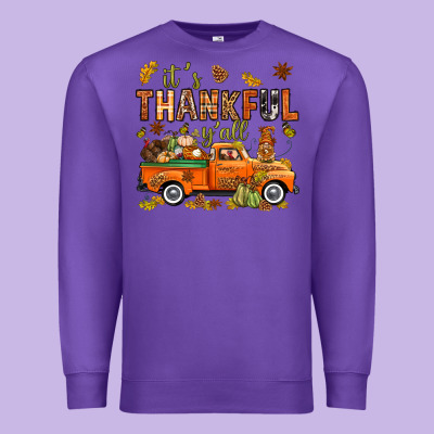 It's Thankful Y'all With Truck Bbs Premium Sweatshirt Designed By Bundleandbundleshop
