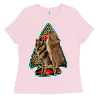 Bubblegum Pink howling wolves arrowhead Ladies Tee - Jasminsmagicworld
