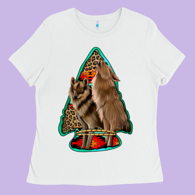 Howling Wolves Arrowhead Ladies Tee Designed By Jasminsmagicworld