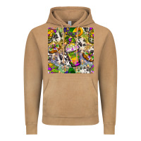 Vintage Camel Mardi Gras coffee cups and donut with cowhide Vintage Hoodie - BundleAndBundleShop