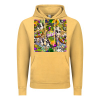 Vintage Mustard Mardi Gras coffee cups and donut with cowhide Vintage Hoodie - BundleAndBundleShop