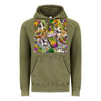 Vintage Olive Mardi Gras coffee cups and donut with cowhide Vintage Hoodie - BundleAndBundleShop