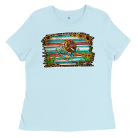 Baby Blue cactus turquoise serape leopard mexican flag Ladies Tee - Jasminsmagicworld