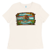 Bone cactus turquoise serape leopard mexican flag Ladies Tee - Jasminsmagicworld
