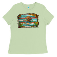 Matcha cactus turquoise serape leopard mexican flag Ladies Tee - Jasminsmagicworld