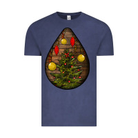 Vintage Denim christmas  teardrop Vintage Tee - BundleAndBundleShop