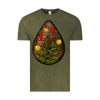 Vintage Olive christmas  teardrop Vintage Tee - BundleAndBundleShop
