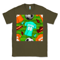 Army Green soccer ball uniform and shoes seamless pattern Classic Tee - BundleAndBundleShop