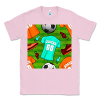 Bubblegum Pink soccer ball uniform and shoes seamless pattern Classic Tee - BundleAndBundleShop