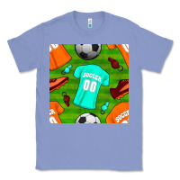 Colony Blue soccer ball uniform and shoes seamless pattern Classic Tee - BundleAndBundleShop