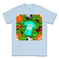 Dusty Blue soccer ball uniform and shoes seamless pattern Classic Tee - BundleAndBundleShop