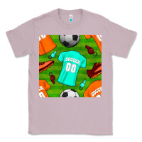 Lilac soccer ball uniform and shoes seamless pattern Classic Tee - BundleAndBundleShop
