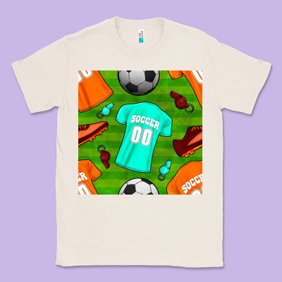 Soccer Ball Uniform And Shoes Seamless Pattern Classic Tee Designed By Bundleandbundleshop