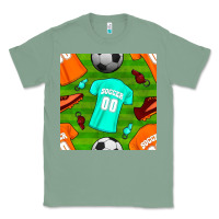 Sage soccer ball uniform and shoes seamless pattern Classic Tee - BundleAndBundleShop