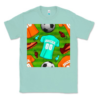 Seafoam soccer ball uniform and shoes seamless pattern Classic Tee - BundleAndBundleShop
