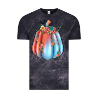 Cloud Black flowers pumpkin Vintage Tee - JahusDesignShop