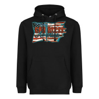 Black God Bless America Heavyweight Hoodie - FaDigitalArtStudio