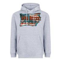 Heather Grey God Bless America Heavyweight Hoodie - FaDigitalArtStudio