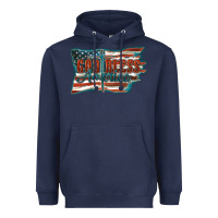 Navy God Bless America Heavyweight Hoodie - FaDigitalArtStudio