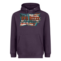 Plum God Bless America Heavyweight Hoodie - FaDigitalArtStudio
