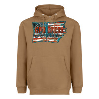 Toasted Coconut God Bless America Heavyweight Hoodie - FaDigitalArtStudio
