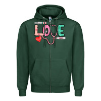 Sports Green love nursing Zipper Hoodie - CowGirlArtShop