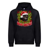 Black meowy christmas Urban Hoodie - CowhideDigitalArt