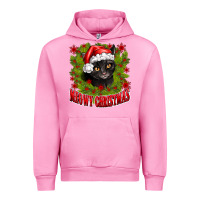 Fuchsia Pink meowy christmas Urban Hoodie - CowhideDigitalArt