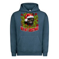 Pigment Midnight Navy meowy christmas Urban Hoodie - CowhideDigitalArt